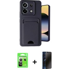 Marsilyan™- Redmi Note 13 Pro 5g Kılıf Vadi Çizgi Prime - Siyah 3D Antistatik Hayalet Cam Ekran Koruyucu + Raze Metal Kamera Lens - Gs