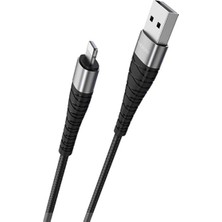 Borofone BX32  iPhone Uyumlu Lightning Şarj Kablosu - 5A Hızlı Şarj Altyapısı, 1 Metre Siyah