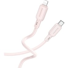 Borofone BX94 20W Pd Type-C To Lightning Şarj ve Data Kablosu - Silikon - Açık Pembe