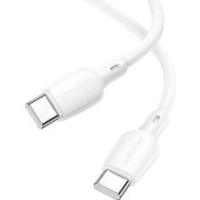 Borofone BX93 60W Type-C To Type-C Hızlı Şarj ve Veri Kablosu - Beyaz (1m)