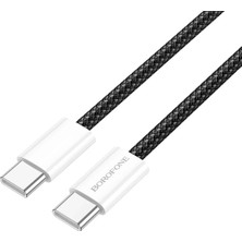 Borofone X103 60W Pd Destekli Örgü Type-C Laptop ve Telefon Şarj Kablosu