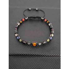 Tahrastone Zebercet-Lapis Lazuli-Sitrin-Garnet Lal-Labradorit-Akik-Kaplangözü-Damla Kehribar-Obsidyen 4 mm Doğaltaş Bileklik Takı Aksesuar Erkek Bileklik