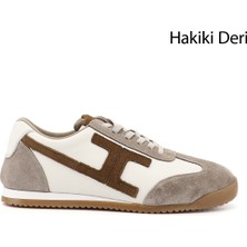 Gönderi(r) Kadın Bej  Lastik Bağcıklı Hakiki Deri Sneaker