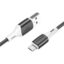 Borofone BX79 2.4A Micro USB Hızlı Şarj ve Veri Aktarım Kablosu Silikon 1 Metre Siyah