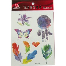 Zero Land Depomix Yaprak Tattoo Dövme Sticker - Beyaz