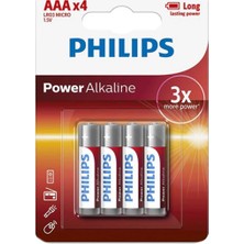 Philips Power Alkalin Aaa Ince Pil 4'lü (3 Kat Daha Güçlü) Mouse ve Oyuncak Pili - LR03E4B/70