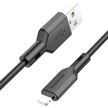 Borofone BX70 2.4A USB To Lightning iPhone Şarj ve Veri Aktarım Kablosu 1 Metre Siyah