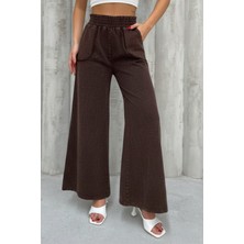 Nana & Mayka Moda Kadın Kar Yıkamalı Pamuk Gabardin Pantolon Ispanyol Paça