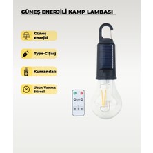 AC Aydınlatma Güneş Enerjili Kamp Lambası Kumandalı LED Ampul Uzun Yanma Süreli Taşınabilir Aydınlatma