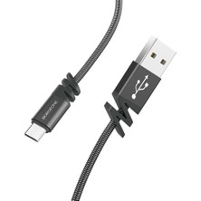 Borofone BX27 2.4A Çelik Örgülü Micro USB Şarj ve Veri Kablosu (1 Metre) Tüm Android Micro USB Cihazlarla Uyumlu