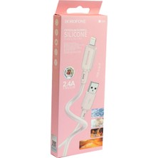 Borofone BX94 USB To Lightning Ios Şarj ve Veri Kablosu - 1 Metre | 2.4A (Açık Gri)