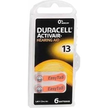 Duracell Activair 13 Numara (PR48) Işitme Cihazı Pili - 6'lı Paket - Easytab Kulaklık Pili