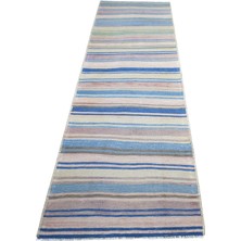 Zehra Abla Halı Vintage El Dokuma Nadide Pastel Herki Yolluk Yün Kilim 7336