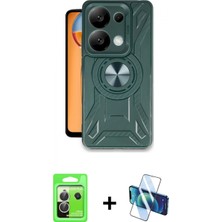 Pileli Store Pilelistore™ Redmi Note 13 Pro 5g Kılıf Nova Yansıma Prime - Siyah 3D Antistatik Cam Ekran Koruyucu + Raze Metal Kamera Lens - Gs