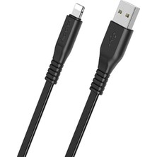 Borofone BX23 Lightning Şarj ve Data Kablosu 3A (1 Metre) - Hızlı Şarj iPhone - Siyah