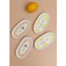 The Mia Italian Summer Oval Servis Tabağı 4lü 17 cm