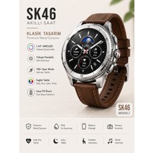 Peachtech Unar Chrono Amoled Akıllı Saat Bluetooth Görüşme Premium Metal Kasa Deri Kordon Smarts Watch