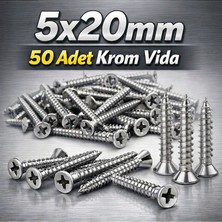 Akpınar  Krom Vida 5X20MM 50 Adet Paslanmaz Inox Vida