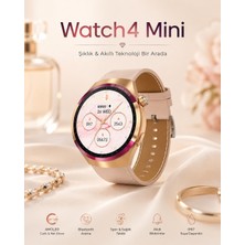 Peachtech Watch 4 Mini Elegance Akıllı Saat Amoled Ekran Bluetooth Arama 3 Kordon Kadın Smarts Watch