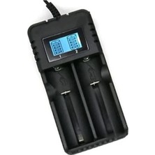 Narita HD-8991B LCD Ekranlı Çift Yuvalı Akıllı Pil Şarj Cihazı 18650 Uyumlu (Usb Kablolu)
