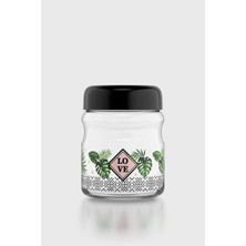 Renga Etnic Love 900 ml Desenli Cam Kavanoz 132001 Siyah