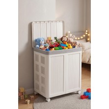 Follow Me Gri Tekerlekli Katlanabilir Çok Amaçlı Depolama ve Oyuncak Kutusu (100 Litre)