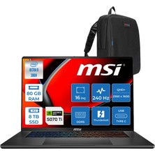 MSI Msı Stealth A16 Aı+ Ultra 9 386H 80GB 8tb SSD 12GB/RTX5070TI/105W 16" Qhd+ 240Hz Windows 11 Home Gaming Bilgisayar MXB3WHF55 + Zettaçanta
