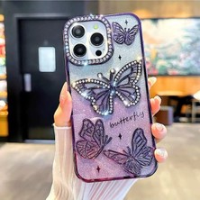 Darkom Iphone 13/14 Uyumlu Düz Renkli Taşlı Darbe Emici Özelliğe Sahip Silikon Telefon Kılıfı