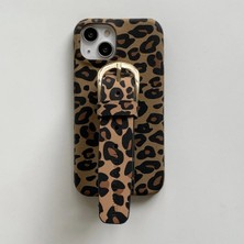 Darkom Iphone 16 Pro Uyumlu El Tutma Yerli Leopar Desenleri 3D Dokulu Darbe Emici Özelliğe Sahip Kılıf