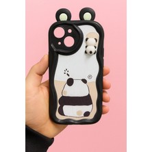 Darkom Iphone 15 Uyumlu Sevimli Panda Figürlü Kulaklı Darbe Emici Özelliğe Sahip Telefon Kılıfı
