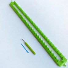 Yumakça Şal ve Atkı Yapım Örgü Tezgahı Dikdörtgen 55 cm ve Tığı 1 Adet