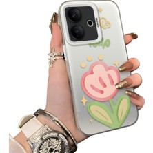 HONTINGA Vivo V60 Lite 5g ile Uyumlu Kılıfı Silikon Kenar Sert Arka Düşüme Önleyici Basitlik Anti Düşme Kamera Korumali Çiçek Desen Telefon Kılıfı Kadın ve Erkek Için Uygundur K1-0860