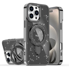 Darkom Iphone 16 Pro Max Uyumlu Simli Standlı Darbelere Karşı Korunaklı Silikon Kılıf