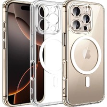 Darkom Iphone 15 Pro Uyumlu Sararmaz Şeffaf Pc Magsafe Kablosuz Şarj Özelliği Aktif Kılıf