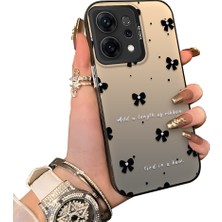 HONTINGA Oppo Reno 14 5g ile Uyumlu Kılıfı Silikon Kenar Sert Arka Düşüme Önleyici Basitlik Anti Düşme Kamera Korumali Fiyonk Desen Telefon Kılıfı Kadın ve Erkek Için Uygundur K1-0871