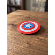 Riva Self Captain America Kalkanı - 3D Baskı Dekoratif Masa Üstü Figür (11 Cm)
