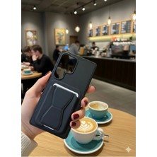 Darkom Samsung Galaxy S25 Ultra Uyumlu Düz Renkli Kendiliğnden Kartlıklı ve Stand Olabilen Darbe Emici