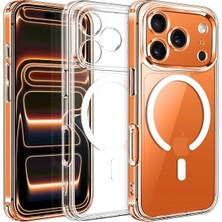 Darkom Iphone 17 Pro Uyumlu Sararmaz Şeffaf Pc Magsafe Kablosuz Şarj Özelliği Aktif Kılıf