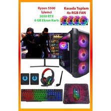 Ga Full-Perf Gaming V2 Ryzen 5 5500 + Rtx 3050 + 16GB Ddr4 Ram 512GB M.2 Nvme SSD Full Oyun Bilgisayarı