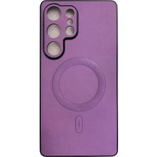 Darkom Samsung Galaxy S25 Ultra Uyumlu Magsafe Kablosuz Şarj Özellikli Deri Darbe Emici Özelliğe Sahip