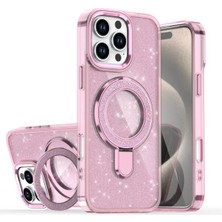 Darkom Iphone 17 Pro Max Uyumlu Simli Standlı Darbelere Karşı Korunaklı Silikon Kılıf