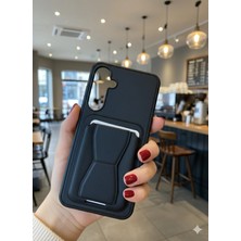 Darkom Samsung Galaxy A35 / A55 Uyumlu Düz Renkli Kendiliğnden Kartlıklı ve Stand Olabilen Darbe Emici