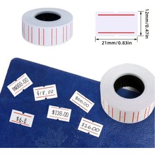Jokey Kırtasiye MX5500 Meto 12X21MM Beyaz Kırmızı Çizgili Fiyatlama Etiketi (1.adet.etiket)