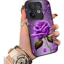 HONTINGA Vivo V60 5g ile Uyumlu Kılıfı Silikon Kenar Sert Arka Düşüme Önleyici Basitlik Anti Düşme Kamera Korumali Çiçek Desen Telefon Kılıfı Kadın ve Erkek Için Uygundur K1-0581