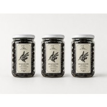 Zafir Natural Doğal Fermente Kuru Sele Siyah Zeytin - Az Tuzlu & Yağlı Trilye 400GRX3