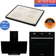 Afm Tech B1B Setüstü Siyah Vitro Elektrikli Ankastre Set (FM7700 +Fc-07+ FM3250 )