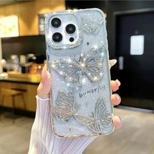 Darkom Iphone 16 Pro Max Uyumlu Düz Renkli Taşlı Darbe Emici Özelliğe Sahip Silikon Telefon Kılıfı