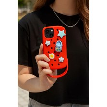 Darkom iPhone 13/14/15 Uyumlu Silikon Terlik Desenli Darbe Emici Özelliği Sahip Kılıf