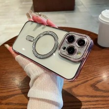 Darkom Iphone 11 Uyumlu Magsafe ve Kamera Kısmı Simli Darbe Emici Özelliğe Sahip Silikon Kılıf