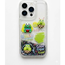 Darkom Iphone 11 Uyumlu Sevimli Karakterli 3D Figürlü Simli Şeffaf Kılıf (Liquid Glitter)